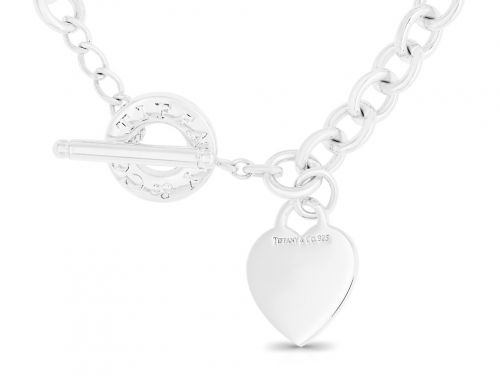 Tiffany & Co Silver Heart Tag Toggle Necklace