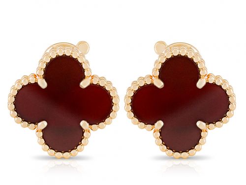 Van Cleef & Arpels Vintage Alhambra Carnelian Earrings