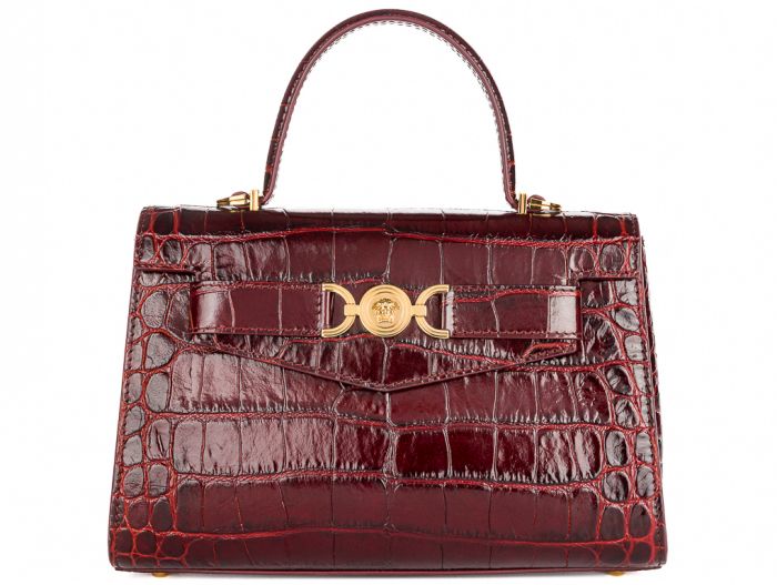 Versace Medusa Embellished Croc Effect '95 Small Bag
