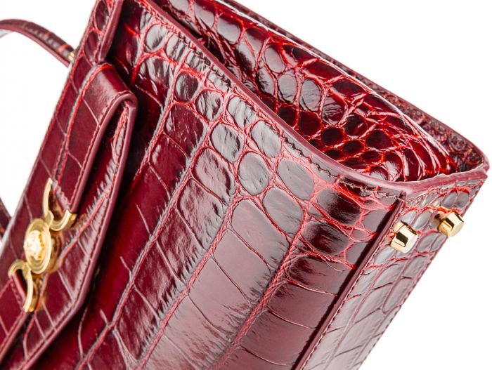 Versace Medusa Embellished Croc Effect '95 Small Bag - Image 3