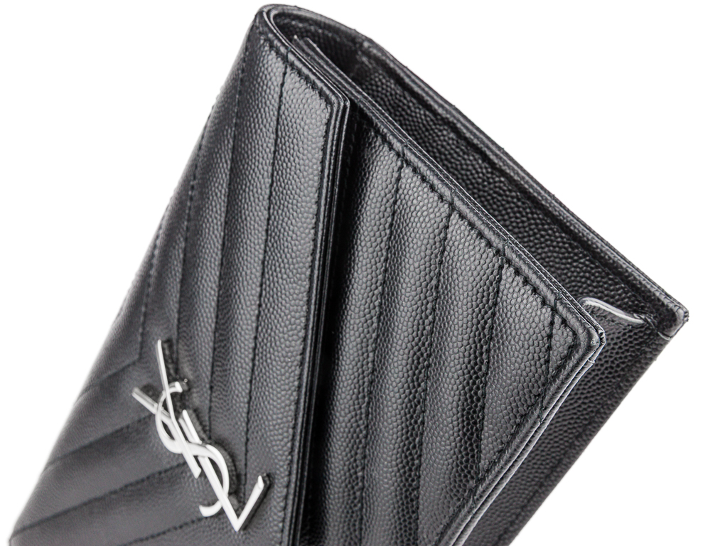 Yves Saint Laurent Black Cassandre Envelope Chain Wallet Bag