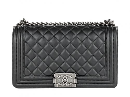 Chanel Black Lambskin Medium Boy Flap Bag