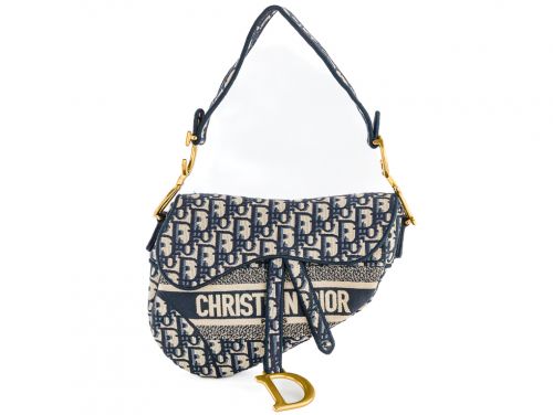Christian Dior Blue Saddle Bag
