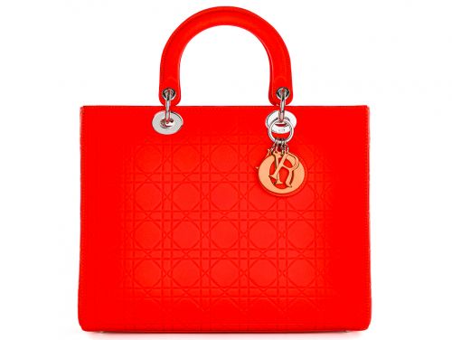 Christian Dior Orange Ultra Matte Cannage Large Lady Dior Bag