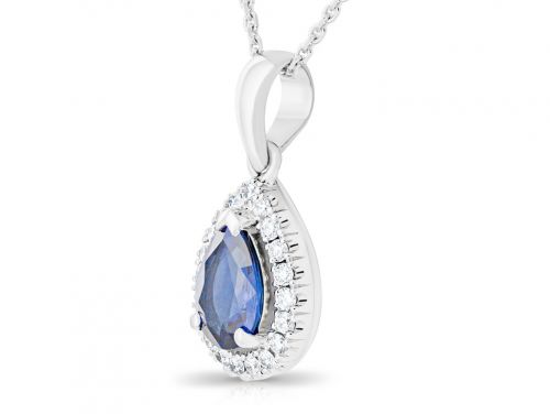 Pear Drop Sapphire And Diamond Necklace
